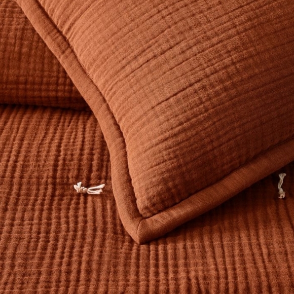 NWT WEST ELM DREAMY GAUZE COTTON QUILT - Picture 3 of 6